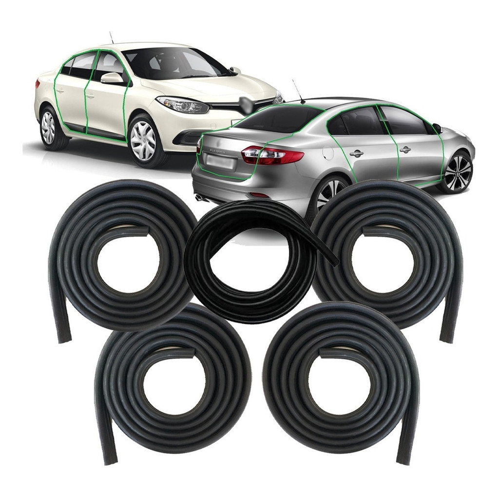 Kit Borrachas Vedação 4 Portas E Mala Fluence 2011 2012 2013 2014 2015 2016 2017 2018