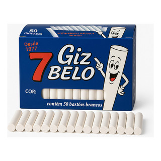 7 Belo Gizes Escolar Branco 50 Unidades - Kit Econômico