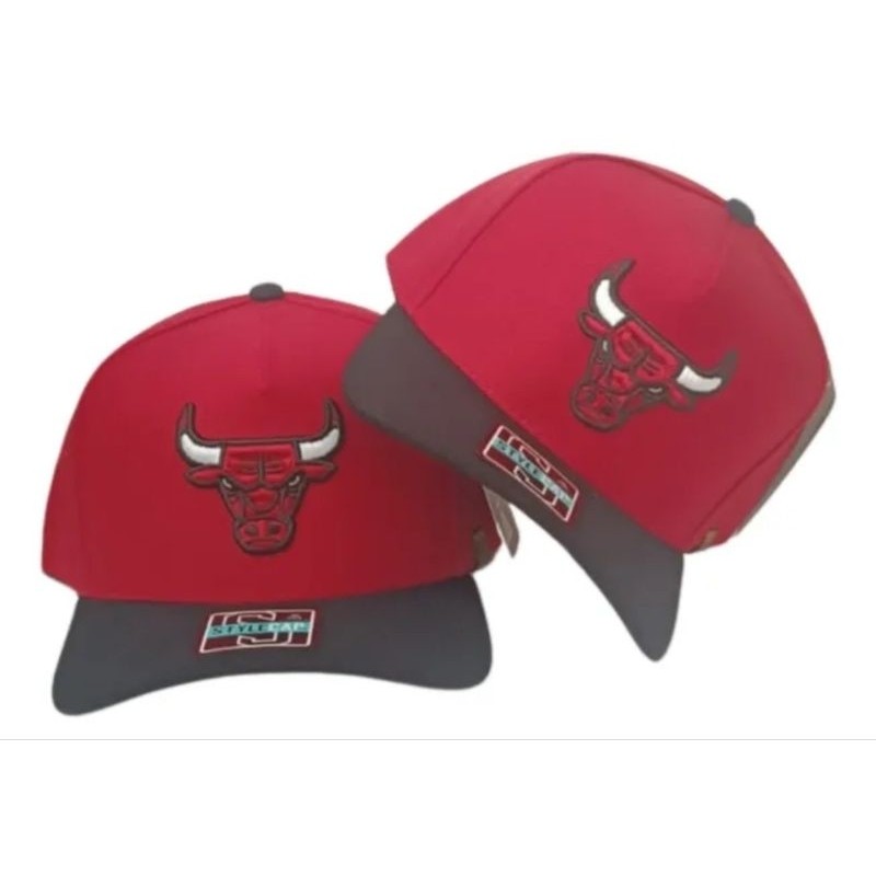 Boné Aba Meia Curva e Reta Snapback Bordado Boston Celtics Bulls Ajustável Retro Aba Reta e Meia Curva