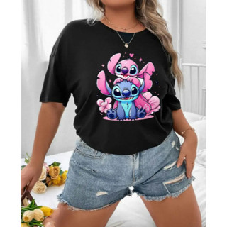 Camisa Camiseta Feminina T-shirt Stich Liro 100% Algodão em Oferta na Shopee
