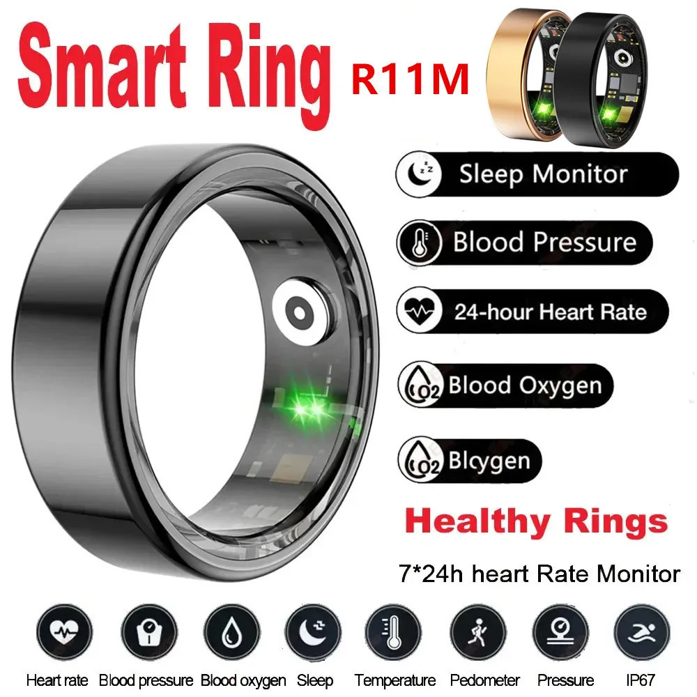2025 Novo Anel Inteligente Monitoramento De Saúde De Sono Saudável Frequência Cardíaca IP68 Smartwatch