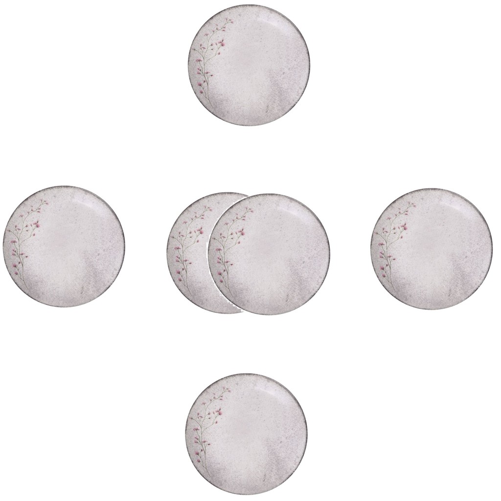 Kit 12 Pratos Fundo 21cm Porcelana Floralis Tramontina Jogo