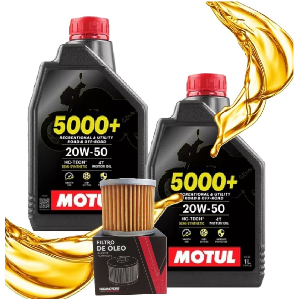 Troca de Óleo P/ Suzuki Yes 125 / Intruder 125 / Burgman 125 Motul 5000+ 20w50 + Filtro em Oferta na Shopee