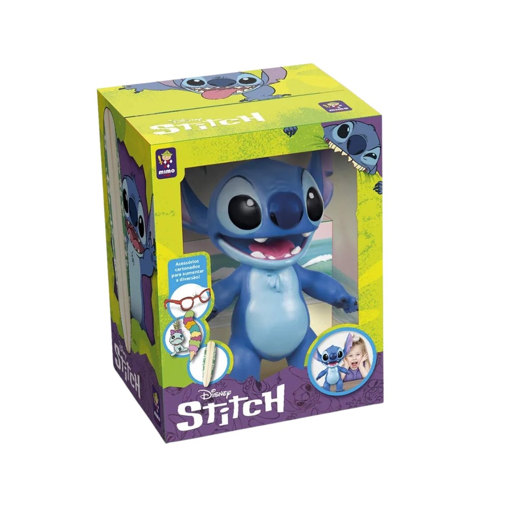 Brinquedo Infantil Boneco Stitch Gigante 40cm Articulado com Acessórios Cartonados Mimo Toys - 0425 em Oferta na Shopee