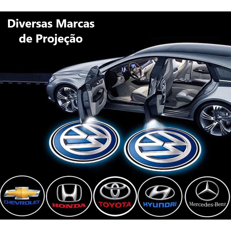 1 par Lâmpada LED Sem Fio Para Carro/Projetor De Luz Laser Bem-Vindo com Marca de Carro Universal Decorativo