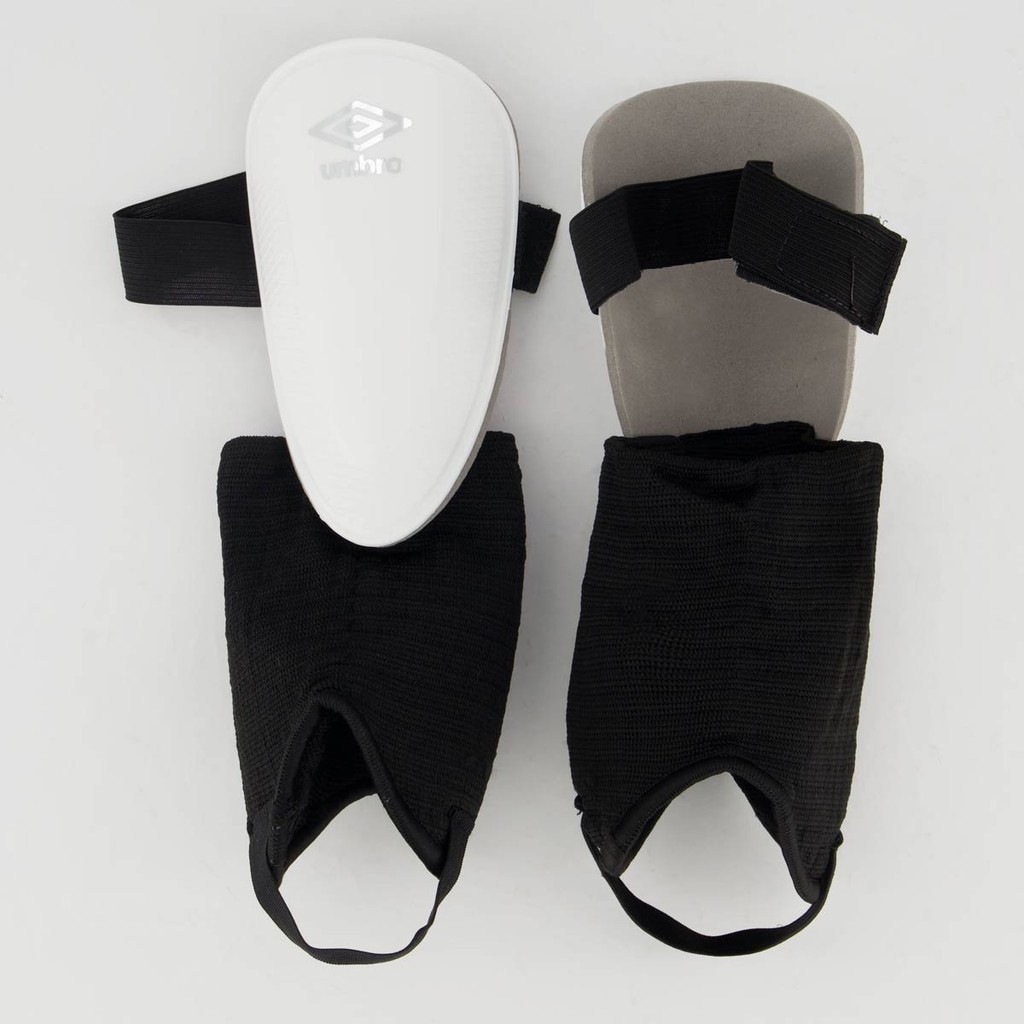 Caneleira Umbro Protection CT Juvenil Branca e Prata em Oferta na Shopee