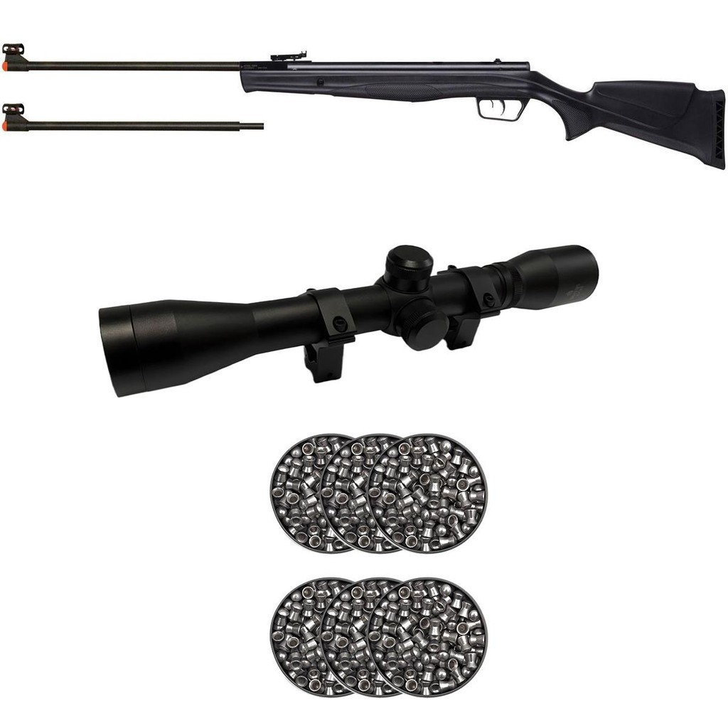 Carabina de Pressão Black Panther Dual Caliber Nitro 60kg 10609GP 4.5/5.5mm - Beeman + 6 Chumbos + Luneta 4x32