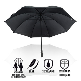 Guarda Chuva Liso Grande Hastes Reforçadas Contra Vento Cabo Reto em Oferta na Shopee