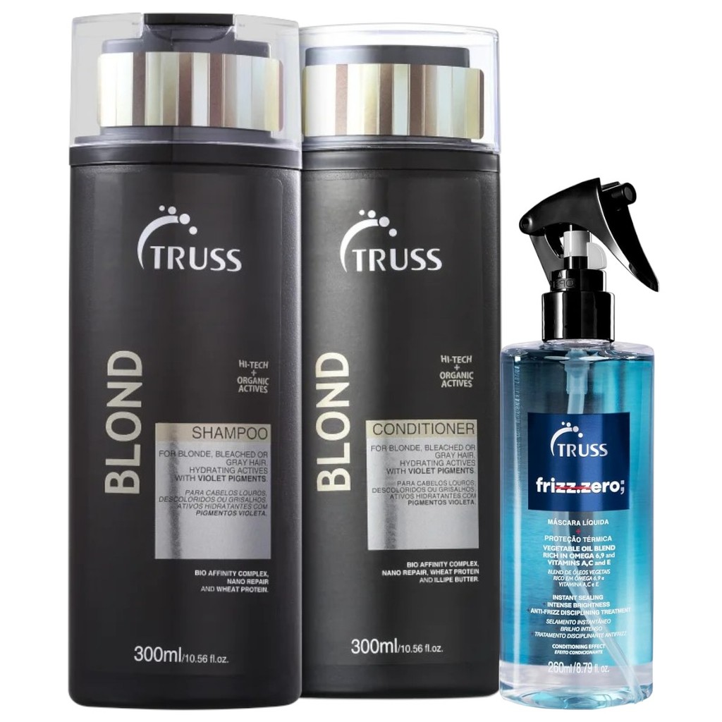 Truss Blond Shampoo e Condicionador 300ml + Frizz Zero 260ml