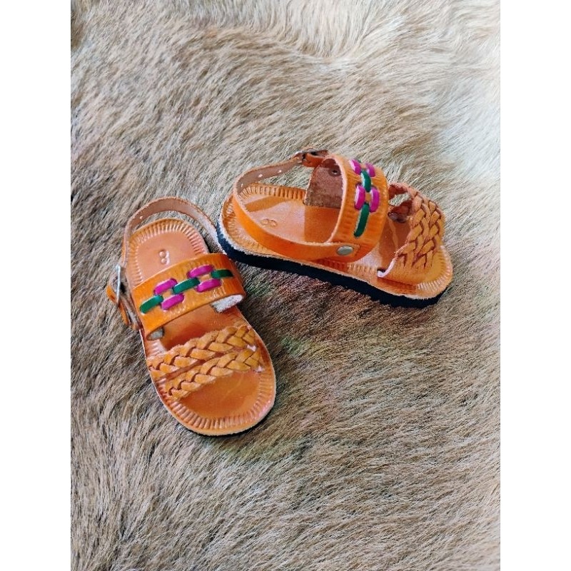 Sandália de Couro Infantil Feminina Natural em Oferta na Shopee