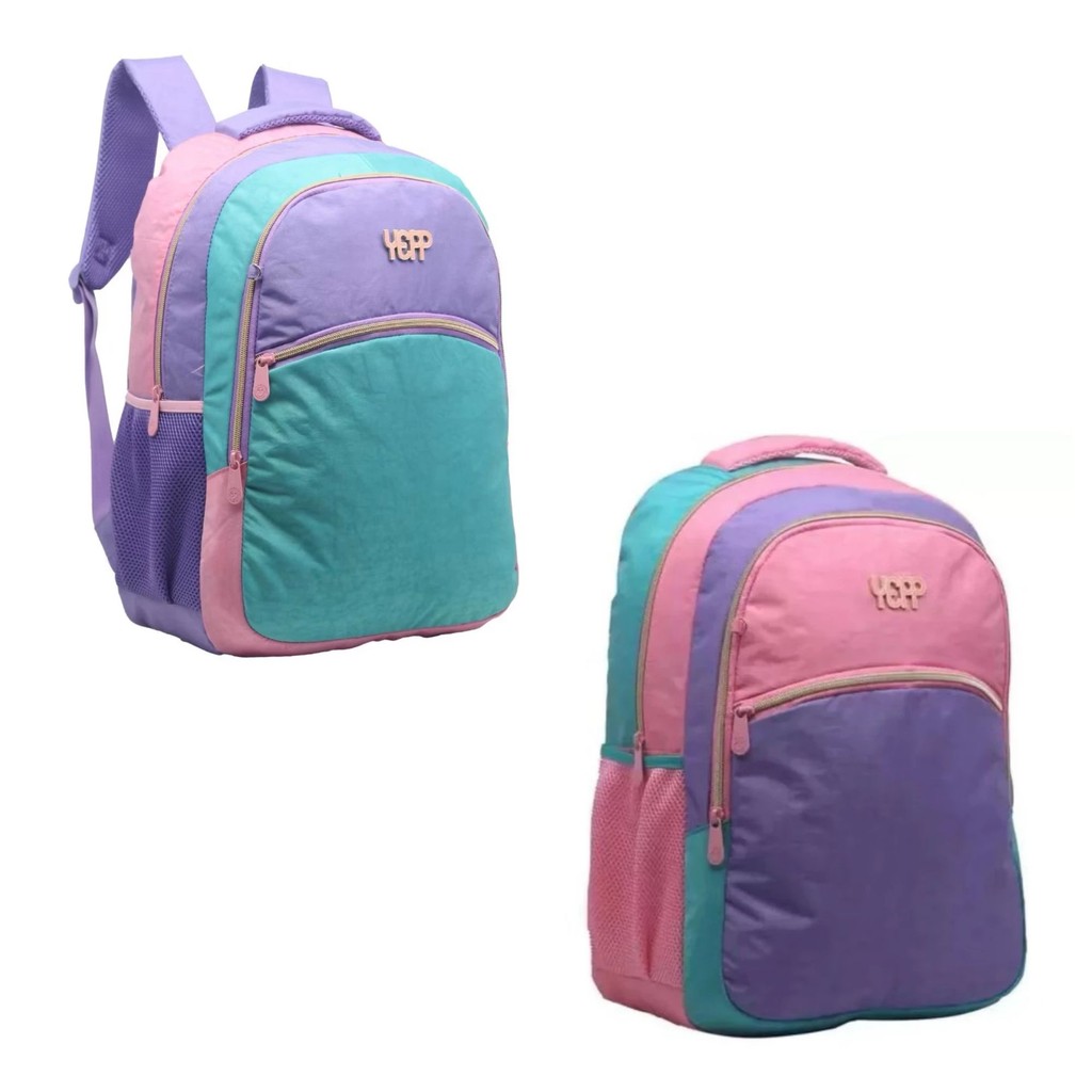 Mochila Juvenil Costas Feminina Escolar Colorida Yepp