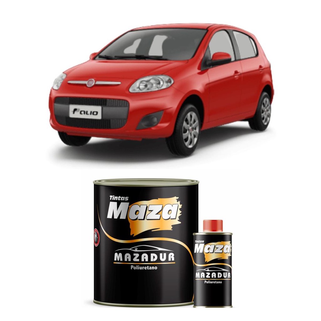 TINTA PU AUTOMOTIVA VERMELHO ALPINE + CATALISADOR 225ML FIAT 900ML MAZA