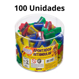 Apontador Simples Retangular Escolar Caixa com 100 Unidades em Oferta na Shopee