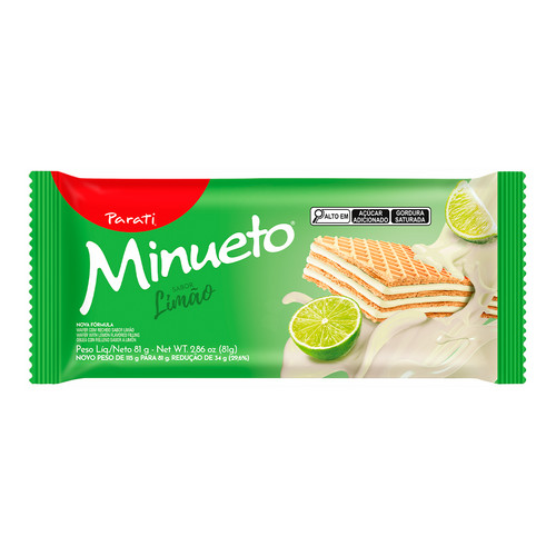 Biscoito Wafer Parati® Minueto® Sabor Limão 81g em Oferta na Shopee