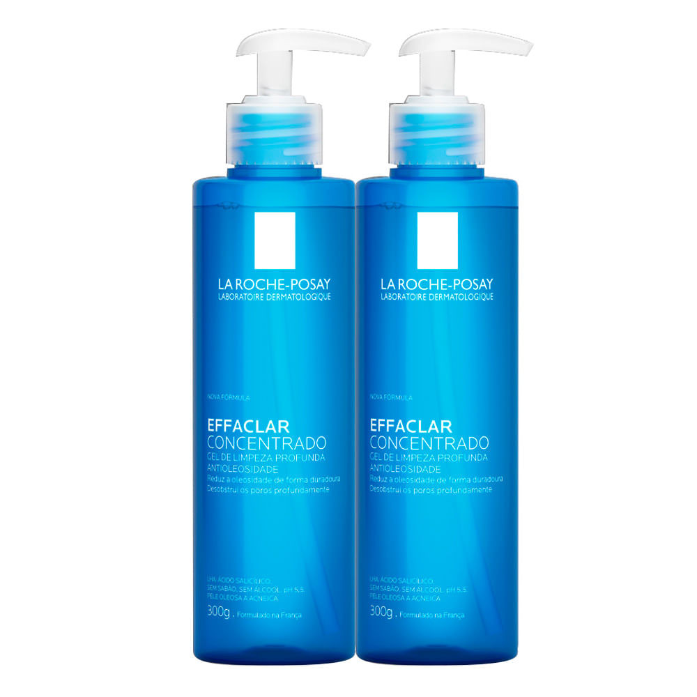 Kit 2 Gel de Limpeza Facial Effaclar Concentrado La Roche-Posay 300g - Beauty