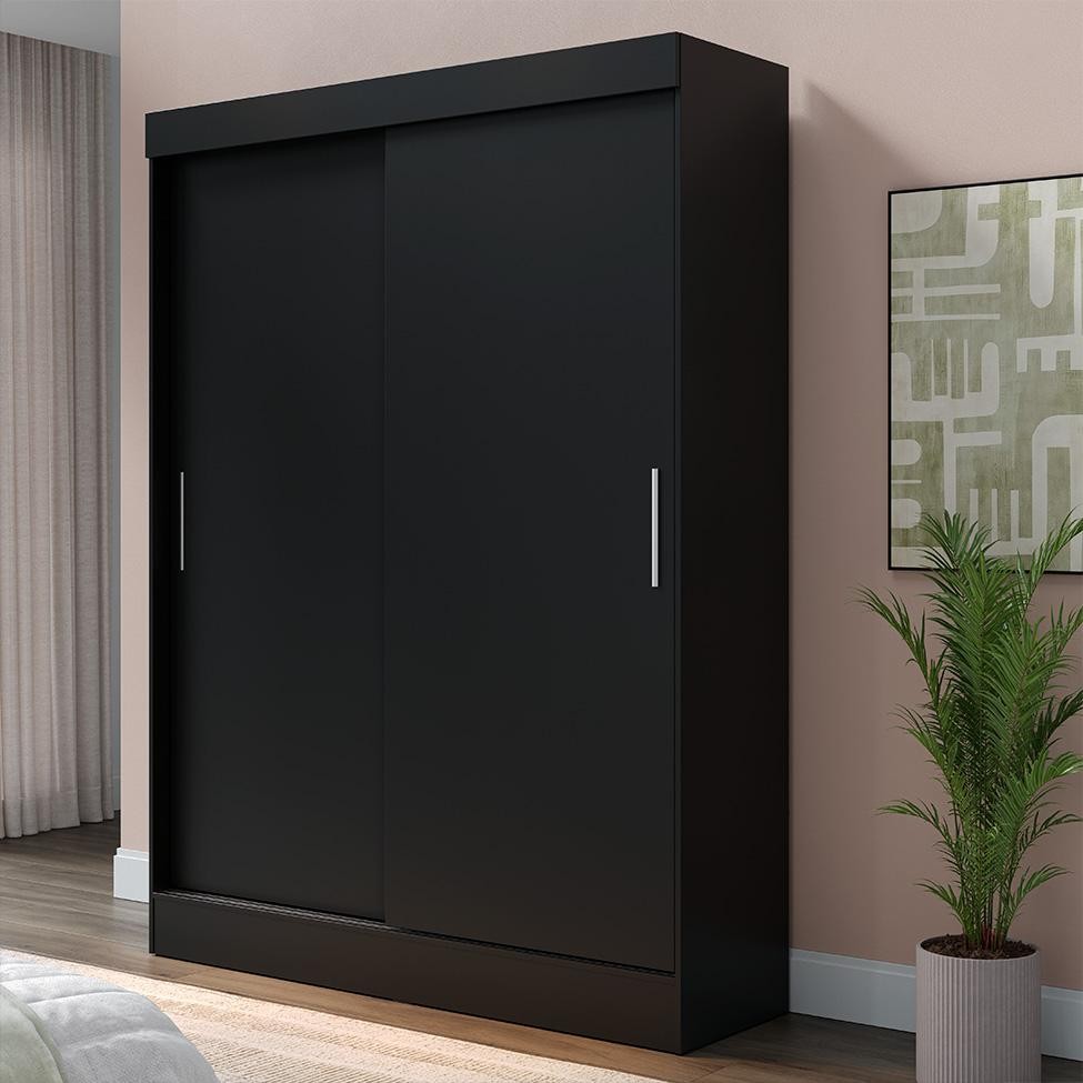 Guarda-Roupa Casal Boreal 2 Portas Preto - Home & Living
