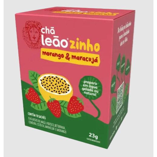 Chá Leãozinho Kids Sabor Morango e Maracujá 10 Sachês - Food & Beverages