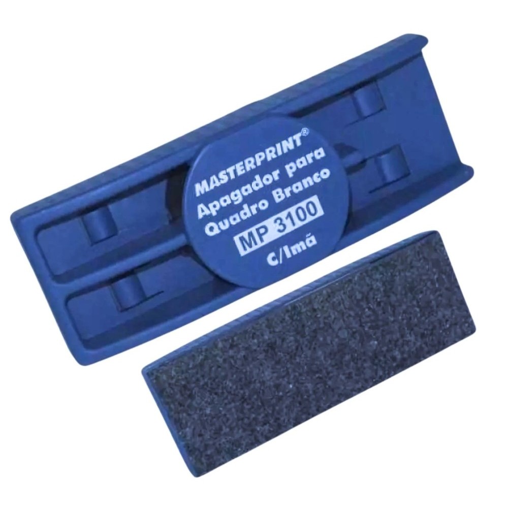 Apagador Para Quadro Branco Com Imã e Suporte Para 2 Marcadores Masterprint