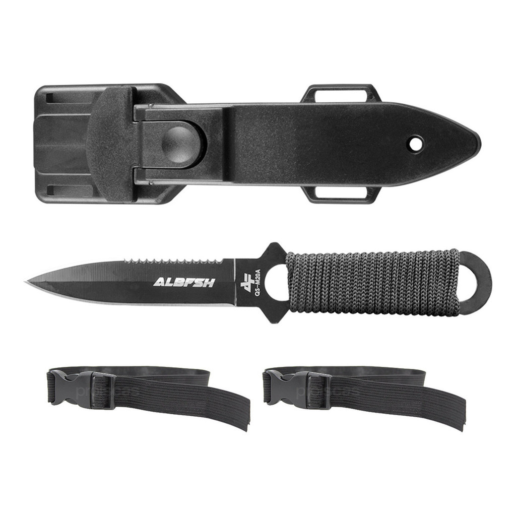 Faca De Mergulho Albatroz Qs-m20a Com Cinto Duplo E Bainha Cor Preto em Oferta na Shopee