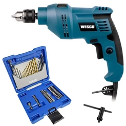 Furadeira de Impacto 3/8 POL 550W Profissional e Estojo de Brocas e Pontas com 41 Peças EVALD