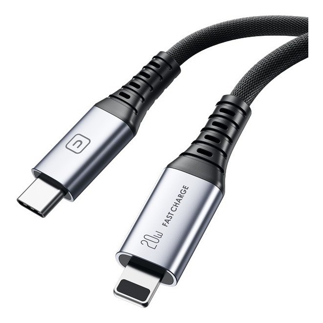 Cabo Usb-c Lightning Para iPhone iPad Pd 20w 1 Metro - Preto