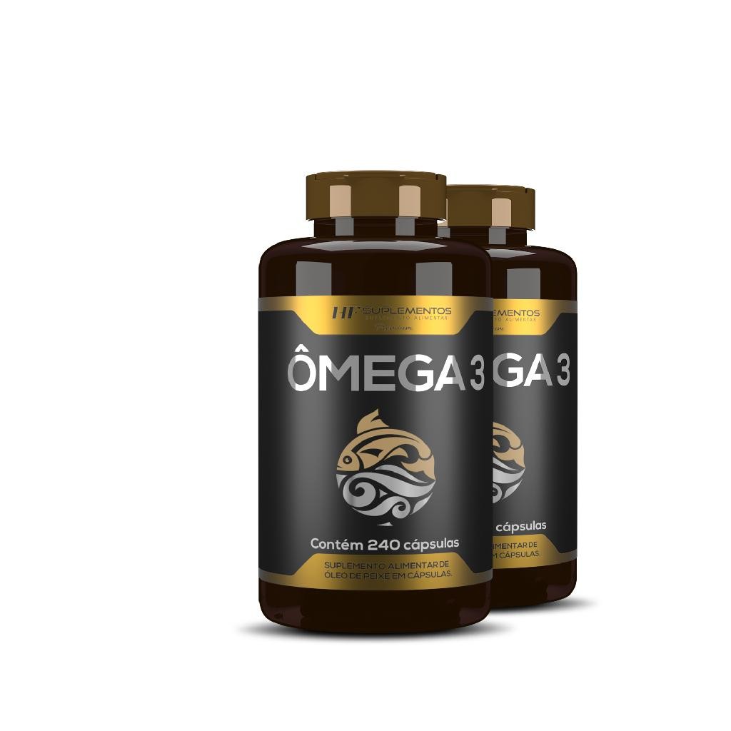 2X OMEGA 3 OLEO DE PEIXE PREMIUM 240CAPS HF SUPLEMENTOS