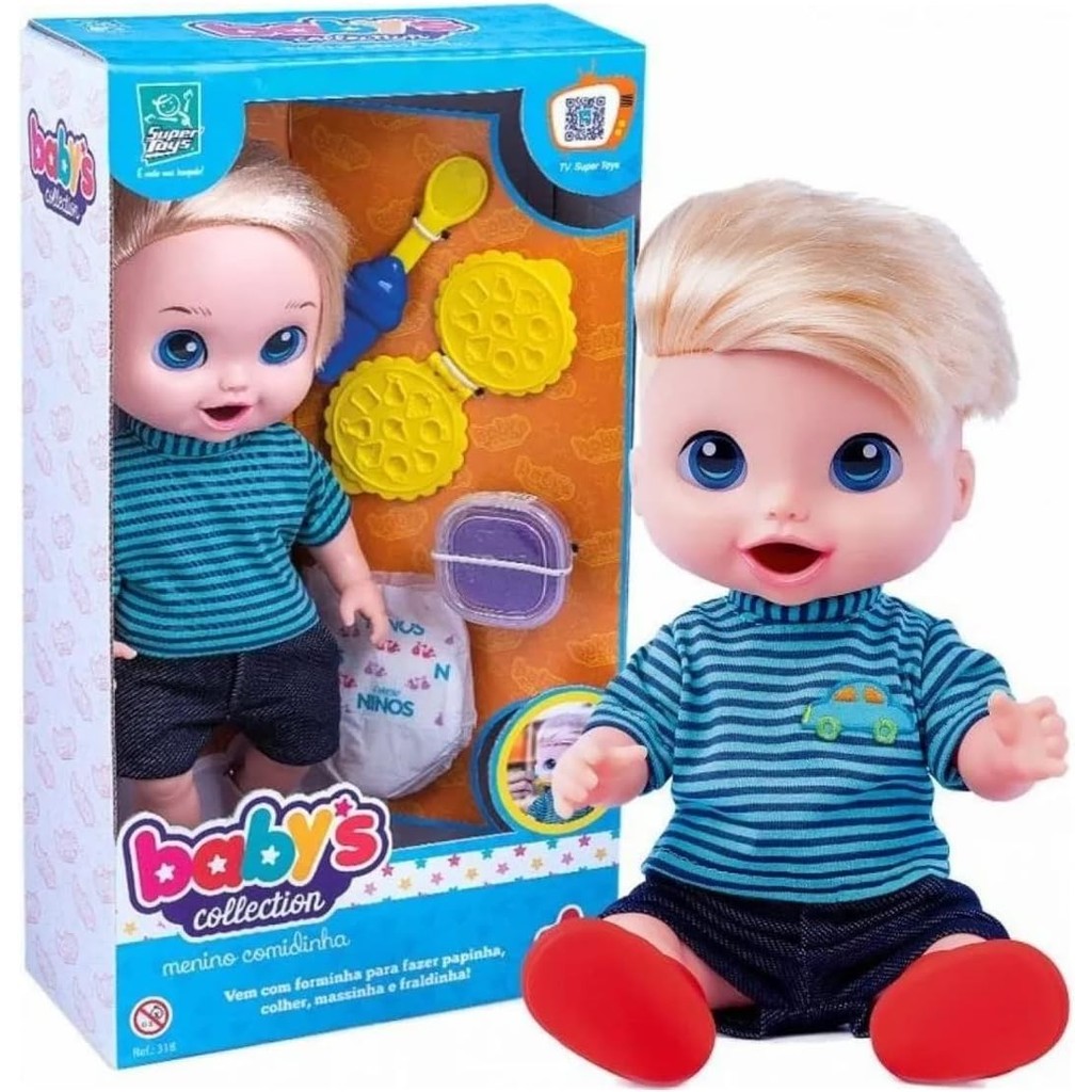 Boneco Comidinha Faz Caquinha Baby Collection Menino