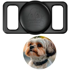 Case Silicone à prova de Água para FaafTag e Airtag Pets Cachorro Gato Preto