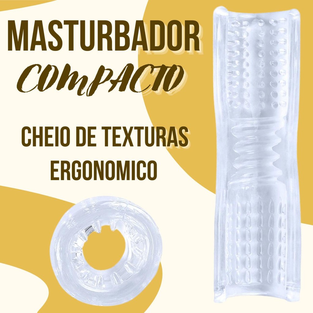 Masturbador Masculino Transparente Silicone Macio Compacto