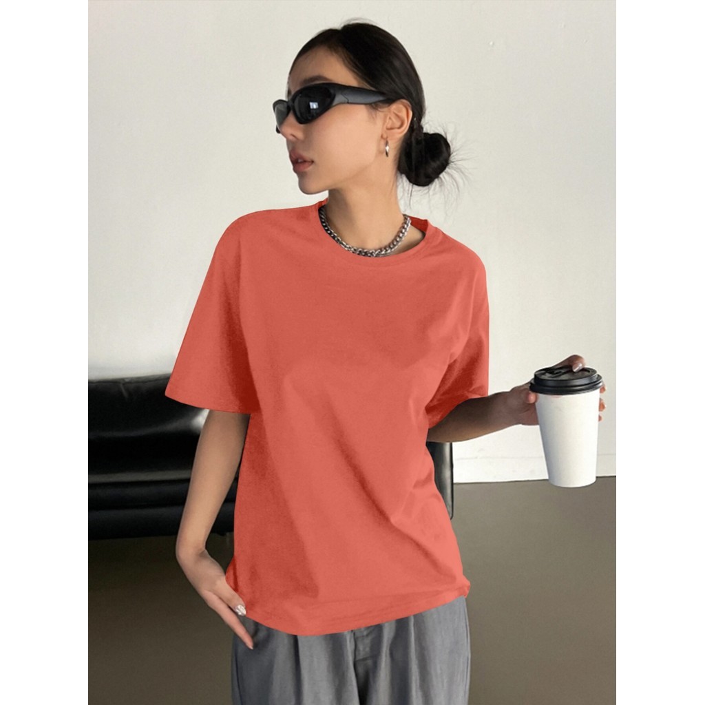 Blusa Larga Simples Lisa Streetwear Despojada Camiseta Aesthetic Básica Moderna Academia Oversized