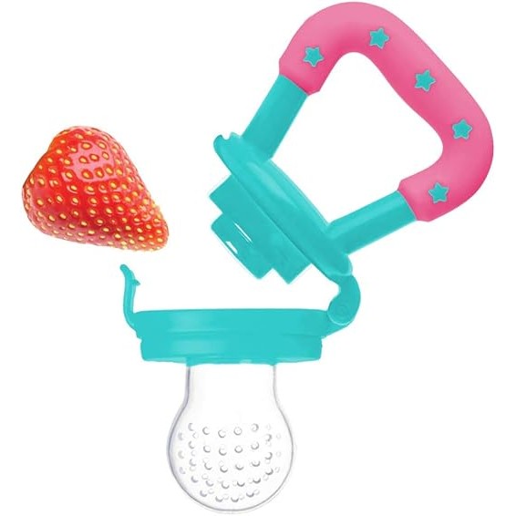 Chupeta Alimentadora Porta Fruta Rosa Livre De Bpa