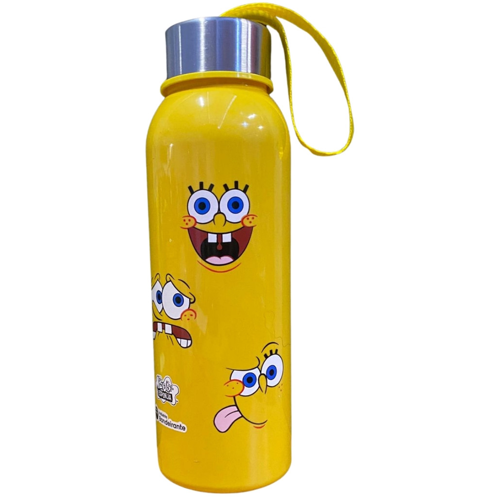 Garrafa Garrafinha de Água Infantil Squeeze Bob Esponja 500ml Amarela Bandeirante em Oferta na Shopee
