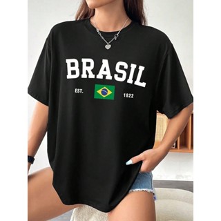 Camiseta Feminina "Brasil Futebol" Aesthetic bandeira nacional Time Seleção Copa em Oferta na Shopee