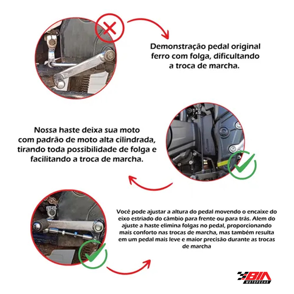 Adaptador Tira Folga Pedal Cambio Honda CG 150 Sport Marcha — imagem 2 de 2