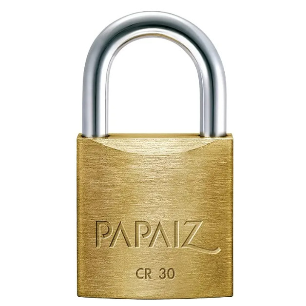 Cadeado Papaiz 30mm Latão Cromado com 2 Chaves – Segurança e Durabilidade