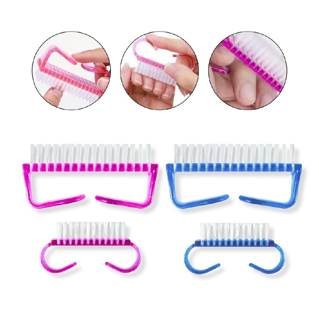 Kit 4 Escovinhas Manicure Pedicure Limpeza Higiene de Unhas Mãos e Pés Higienização Acabamento Unha