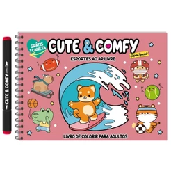 Cute & Comfy Super Special - Livro de Colorir Adulto - Esportes ao Ar Livre - Acompanha 1 Caneta