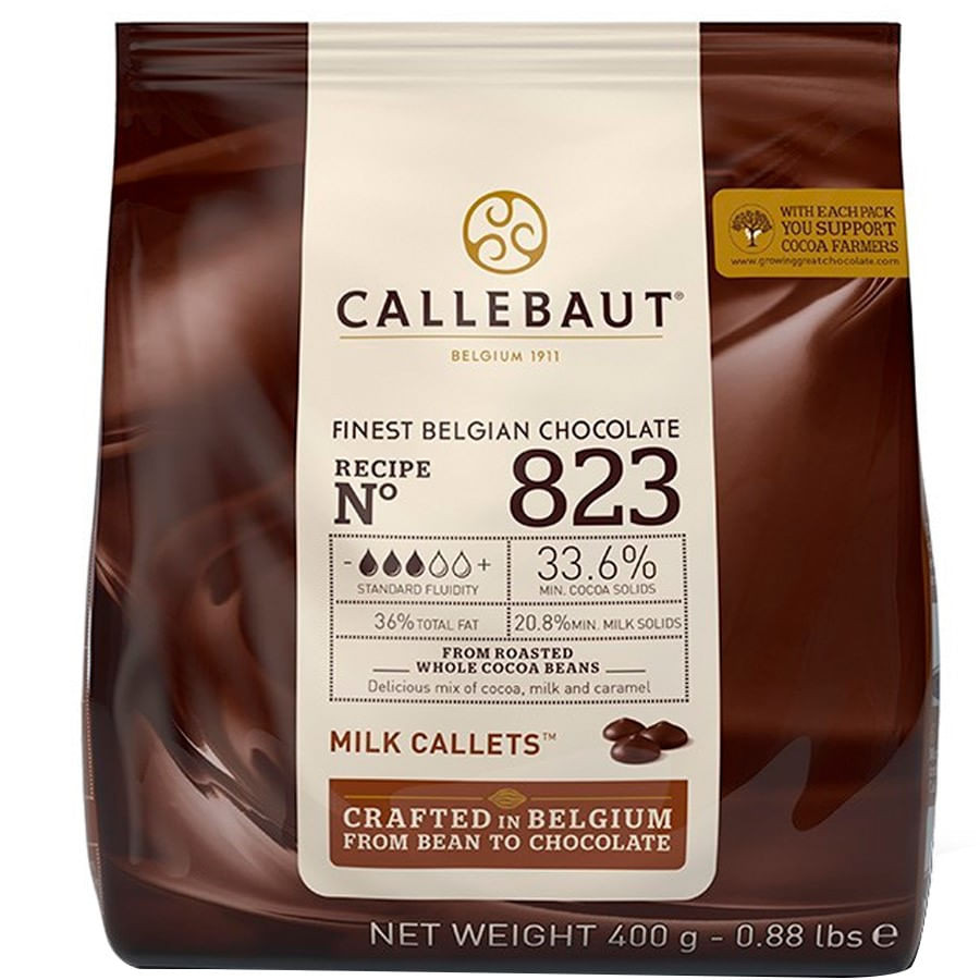 Chocolate Ao Leite 823 - 33,6% 400g CALLEBAUT em Oferta na Shopee