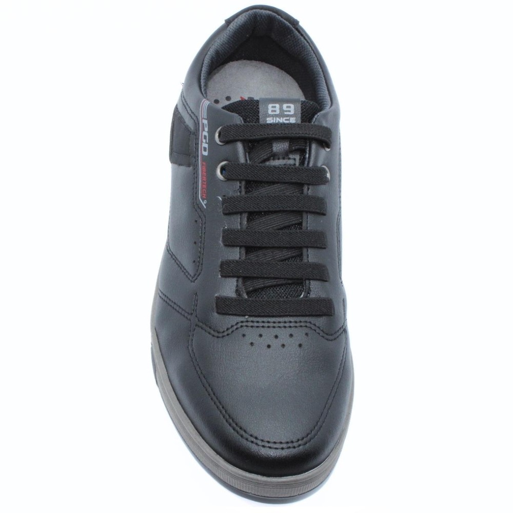 Detalhes do Tênis Couro Pegada Microfibra Masculino - Preto