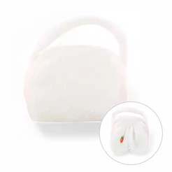 Bolsa Pelúcia Orelha de Coelho - Branco - 16cm - 1 unidade - Cromus - Rizzo