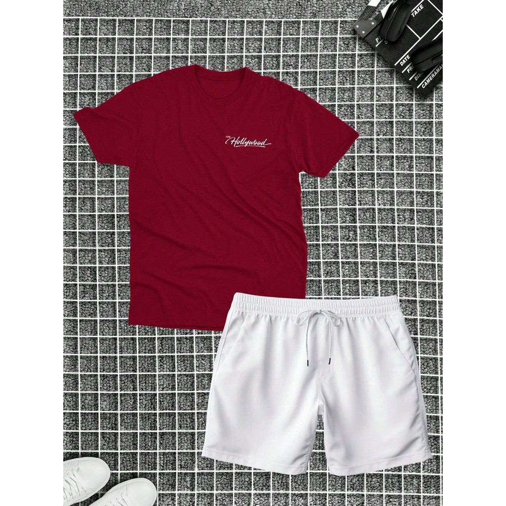 Conjunto Camiseta Algodão + Short Tectel Masculino Adulto Novidade Alta Qualidade