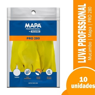 Luva Mucambo 280 Flex Profissional Flocada Amarela Tamanho G - Embalagem com 10 Pares em Oferta na Shopee