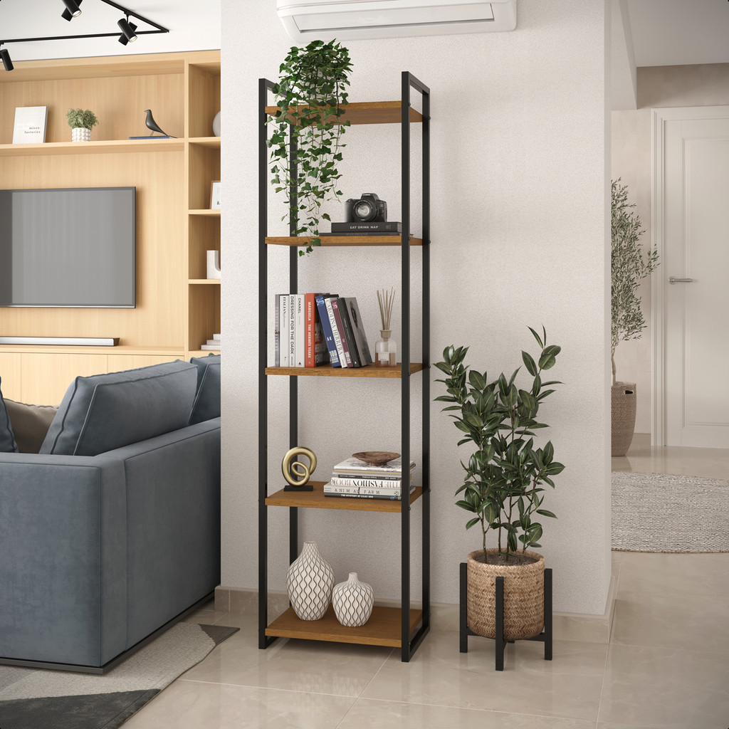 Estante c/ prateleira Livreiro Multiuso Armario em aço preto em Oferta na Shopee