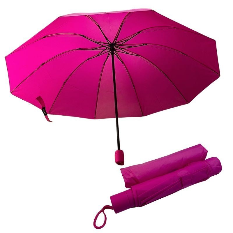 Guarda Chuva Grd 10-Hastes Reforçado Colorido Liso com Proteção Solar Uv Contra Vento