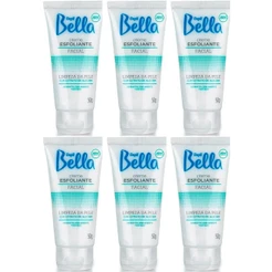 Kit 6 Potes Creme Esfoliante Depil Bella Facial Limpeza de Pele Extrato de Alecrim Desodorante 50g