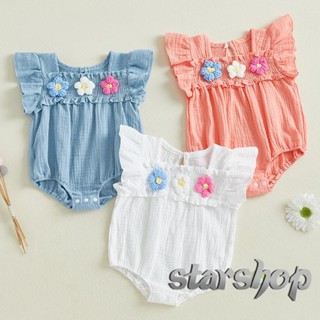 Starshop-Macacão Para Bebês Meninas Com Bordado De Flores E Manga Voadora Recém-Nascidos Perfeito O Verão em Oferta na Shopee