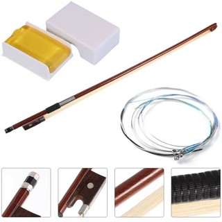 Kit Arco para Violino 4/4 + Breu Resina + Kit 4 Cordas Cordas Encordoamento Alta Qualidade Tipo Mauro Calixto