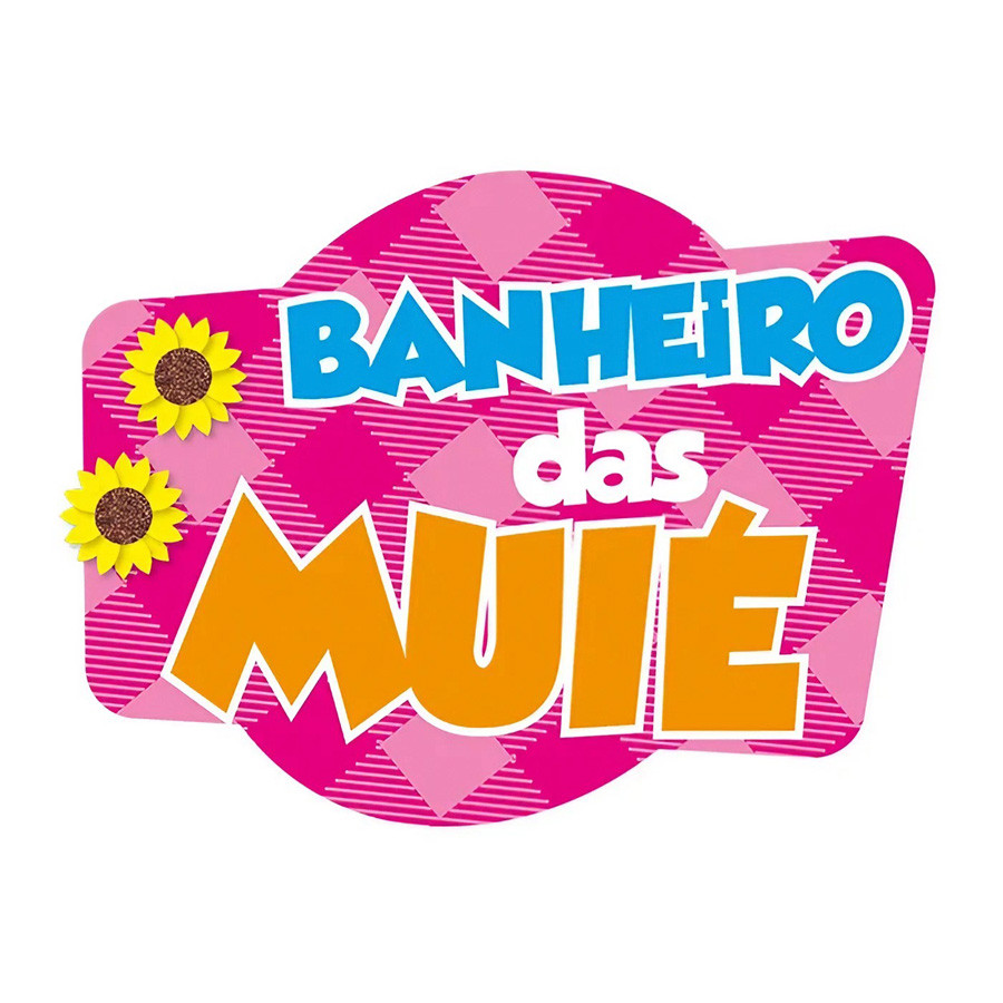 Placa Decorativa em MDF - "Banheiro das Muié" - 1 unidade - Rizzo