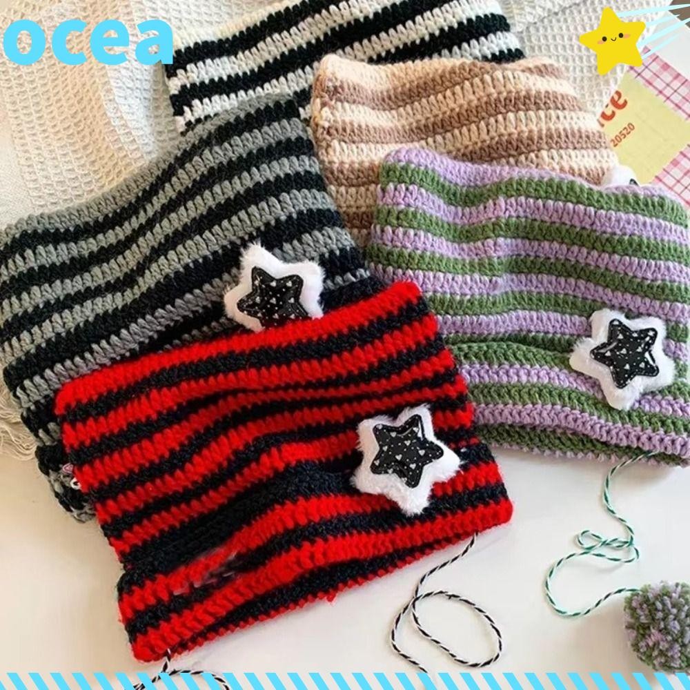 Gorro OCEA Y2K , Chapéu Listrado Y2K Bonito Estrela Diabo , Hip-hop Orelha Gato Outono Inverno touca feminino inverno
