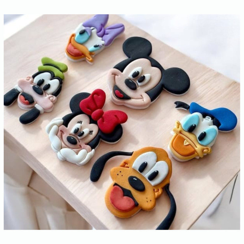 Kit 6 Cortador Modular Mickey Minnie Pateta Pluto Disney 6CM